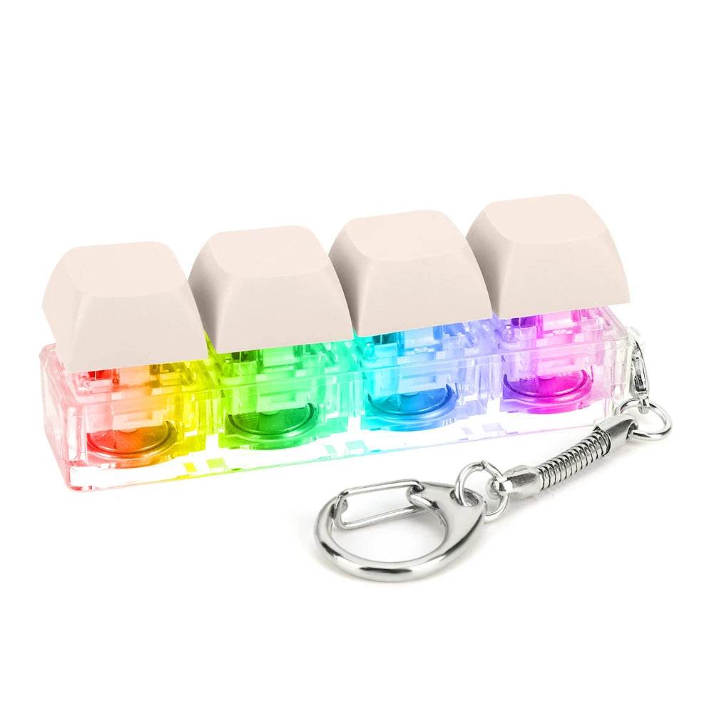 Keyboard Fidget Keychain 4 Keys LED Light Stress Relief Toy - ToylandEU