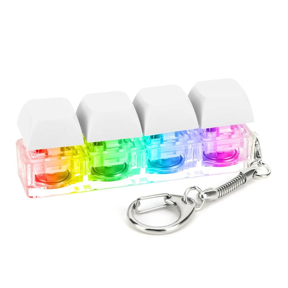 Keyboard Fidget Keychain 4 Keys LED Light Stress Relief Toy - ToylandEU