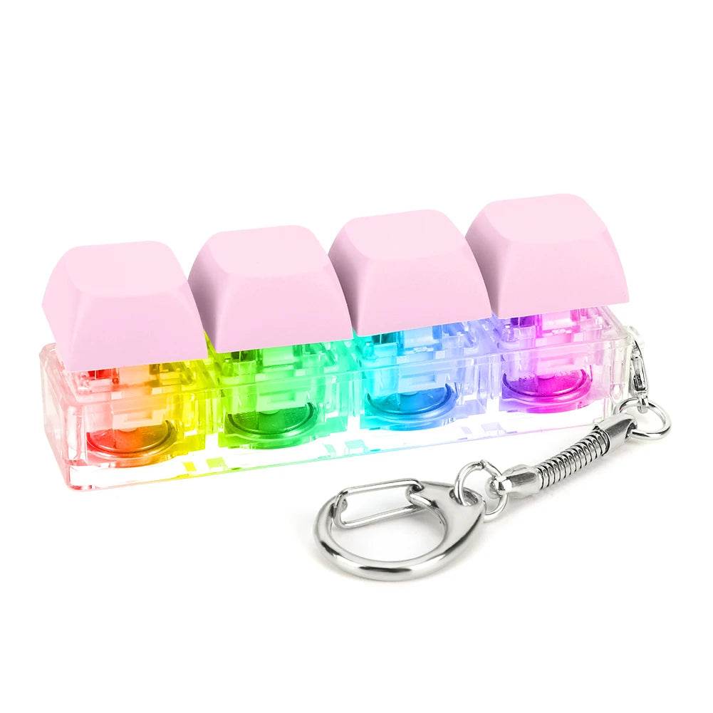Keyboard Fidget Keychain 4 Keys LED Light Stress Relief Toy - ToylandEU