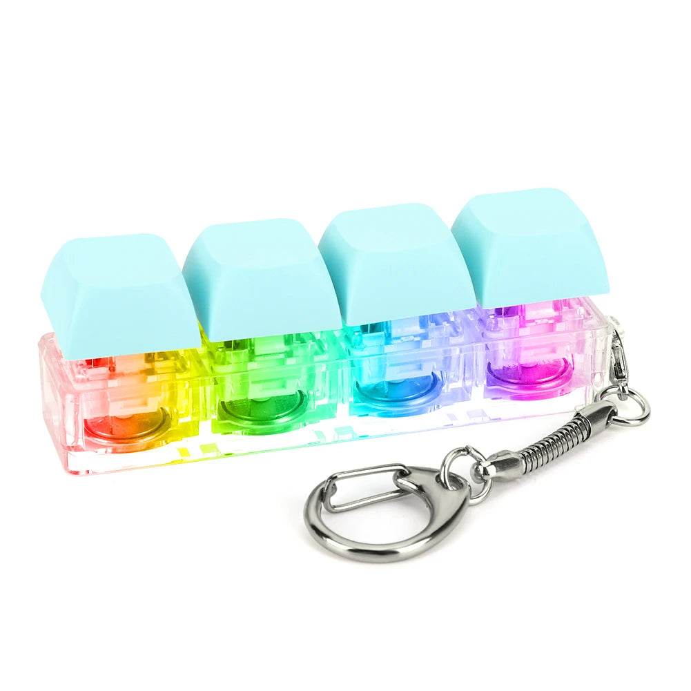 Keyboard Fidget Keychain 4 Keys LED Light Stress Relief Toy - ToylandEU