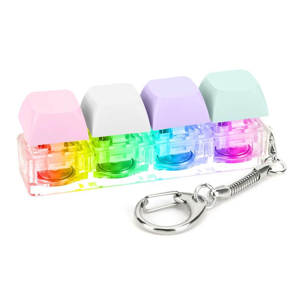 Keyboard Fidget Keychain 4 Keys LED Light Stress Relief Toy - ToylandEU