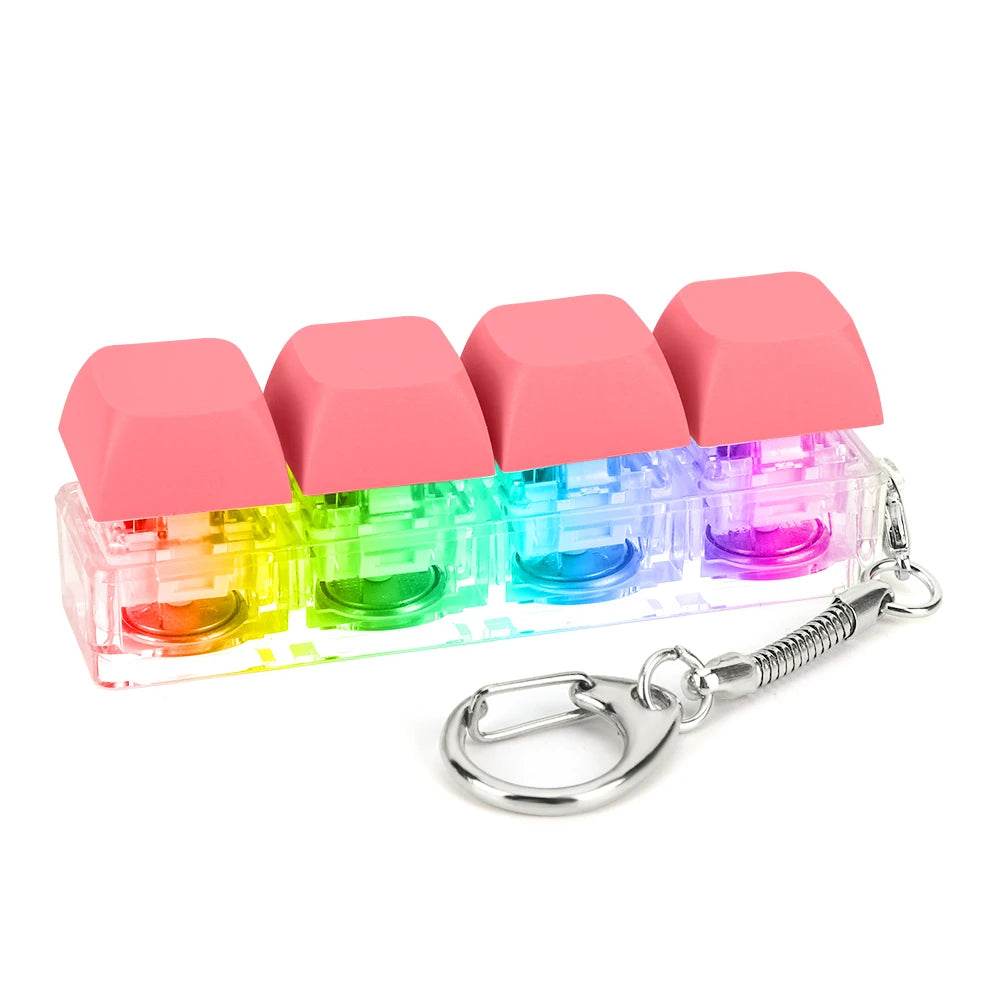Keyboard Fidget Keychain 4 Keys LED Light Stress Relief Toy - ToylandEU