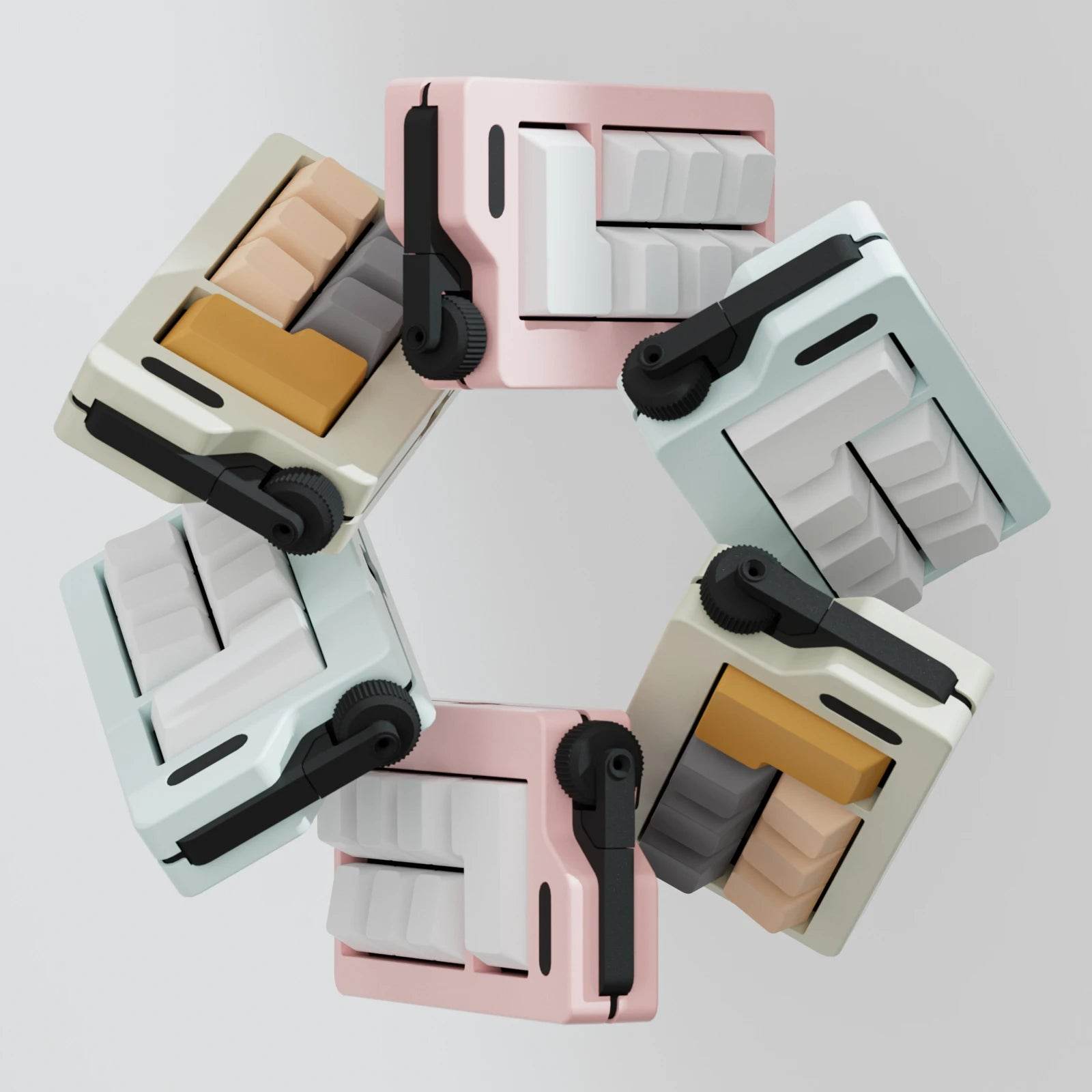 Keyboard Key Toy Finger Keyboard Keychain Fidget Clicker Toy Mechanical Keyboard Switch Keycaps Toys for Adults - ToylandEU