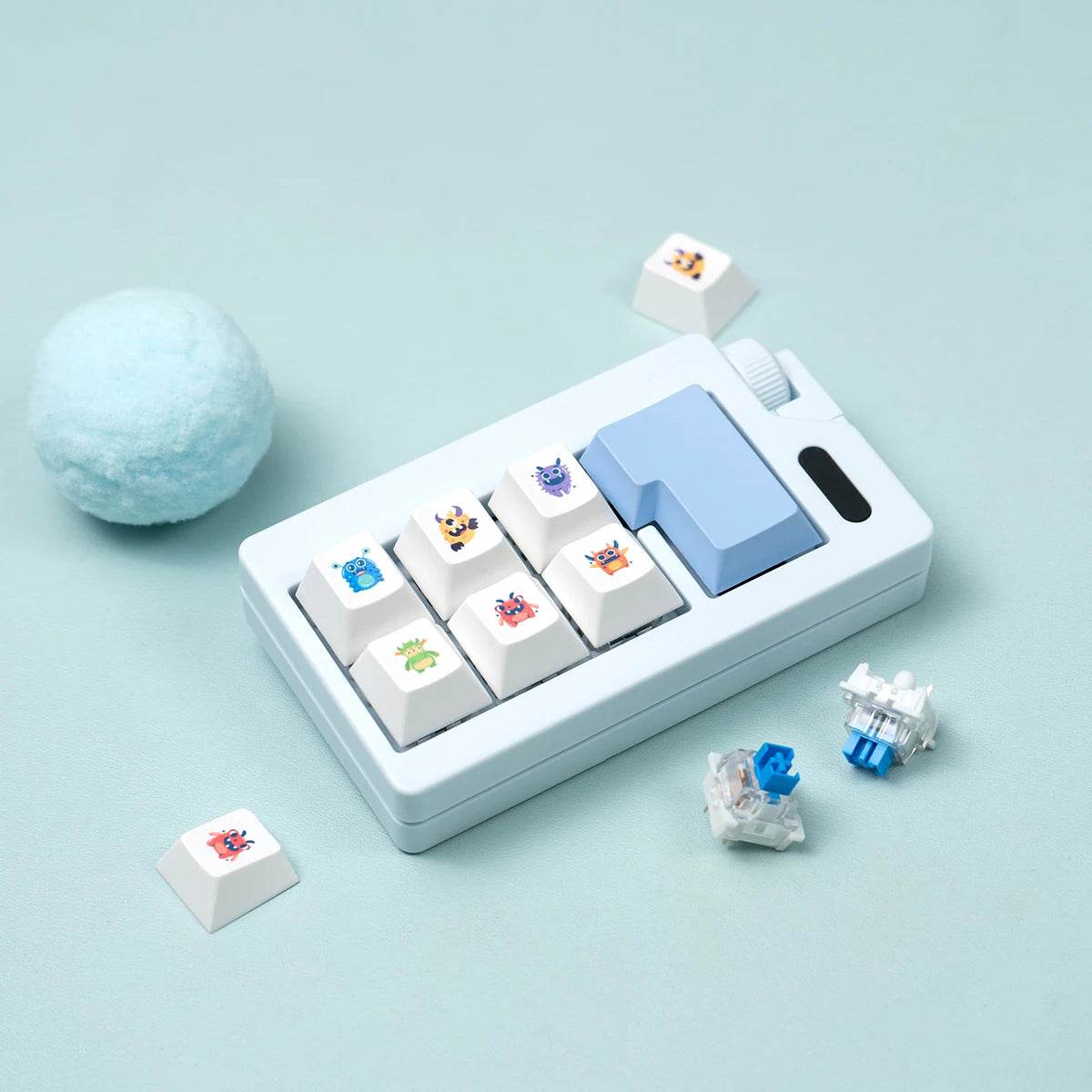 Keyboard Key Toy Finger Keyboard Keychain Fidget Clicker Toy Mechanical Keyboard Switch Keycaps Toys for Adults - ToylandEU