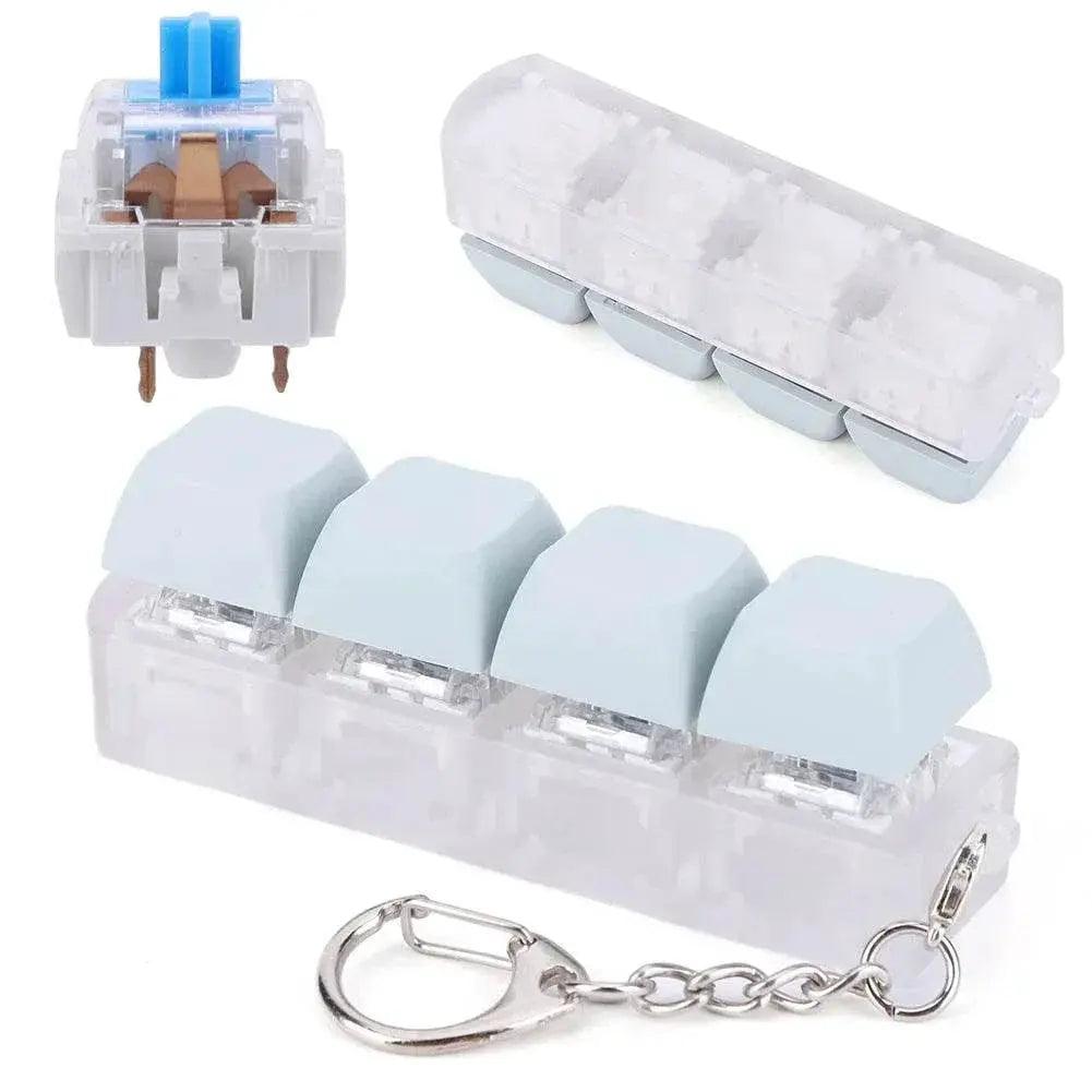  Button Keycap Fidget Keychain 4 Keys Keyboard Decompression Toys Keyboard Keychain Toys for Adult To Relief Stress Pass The Time -  ToylandEU™