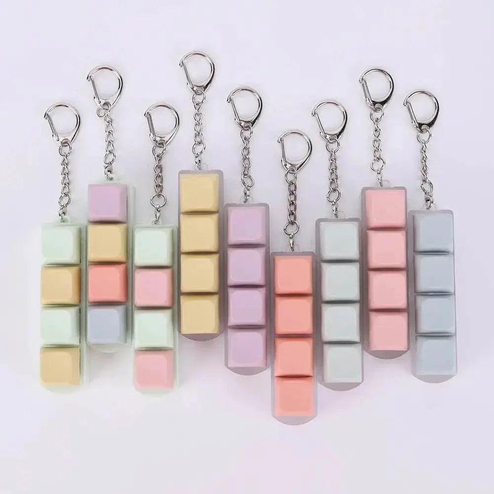  Button Keycap Fidget Keychain 4 Keys Keyboard Decompression Toys Keyboard Keychain Toys for Adult To Relief Stress Pass The Time -  ToylandEU™