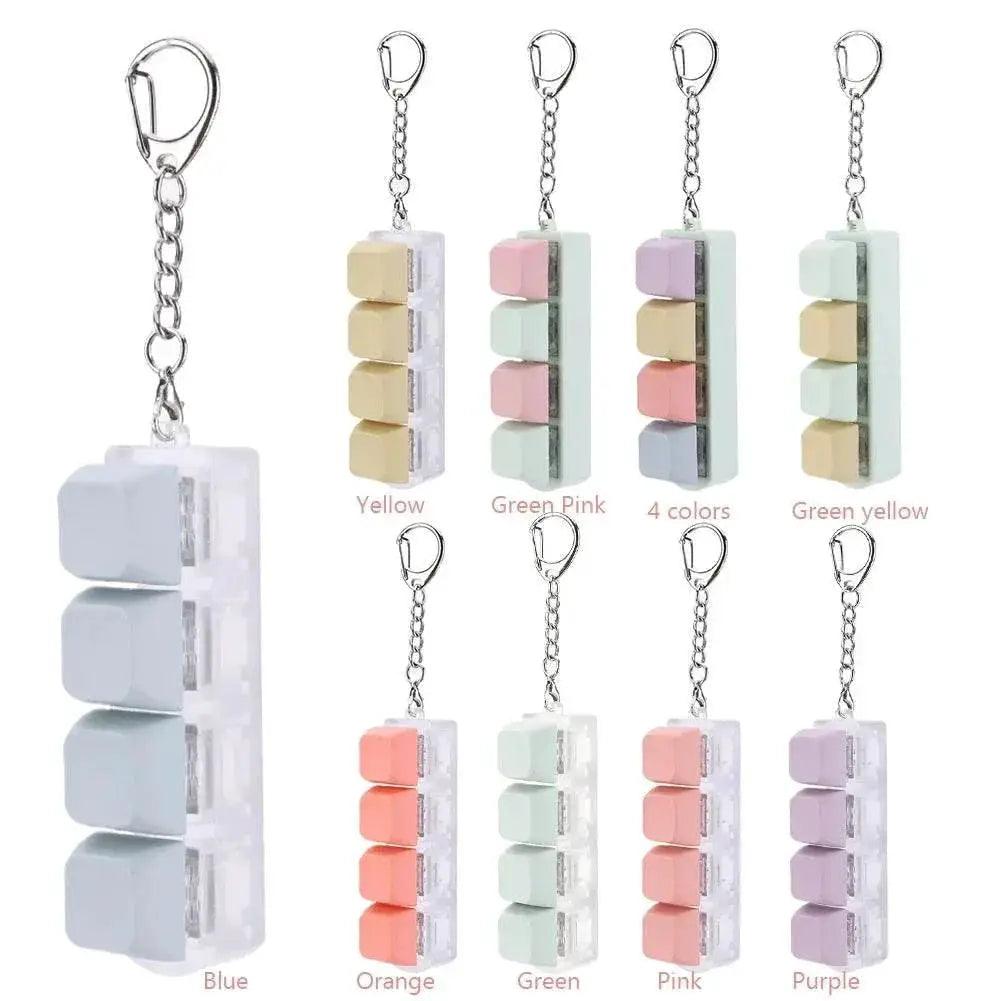 Button Keycap Fidget Keychain 4 Keys Keyboard Decompression Toys Keyboard Keychain Toys for Adult To Relief Stress Pass The Time -  ToylandEU™