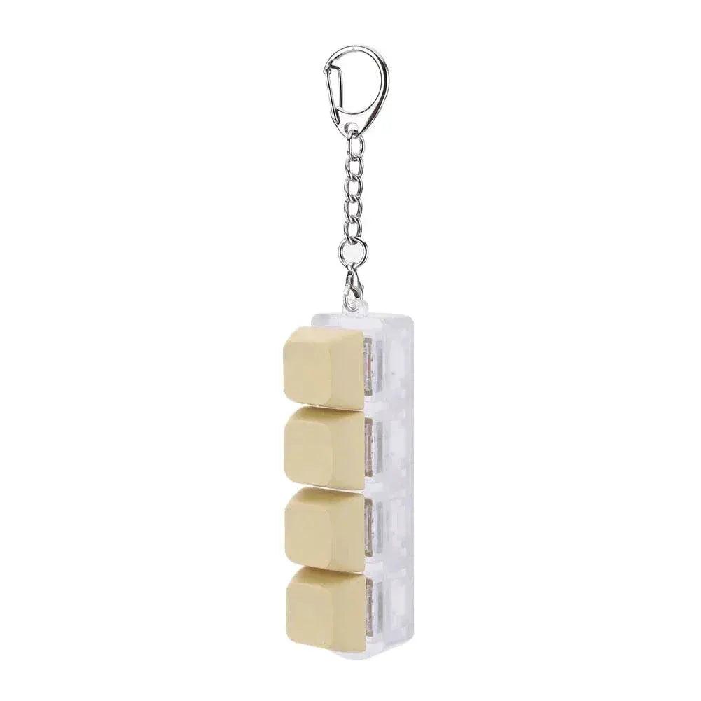  Button Keycap Fidget Keychain 4 Keys Keyboard Decompression Toys Keyboard Keychain Toys for Adult To Relief Stress Pass The Time -  ToylandEU™