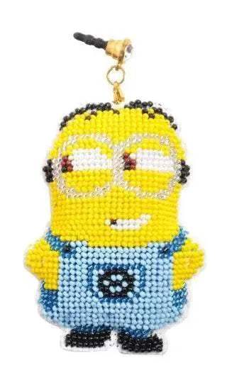  Cartoon-Themed Bead Cross Stitch Kit for DIY Keychain and Phone Plug - Printed Plastic Canvas with Cotton Thread -  ToylandEU™