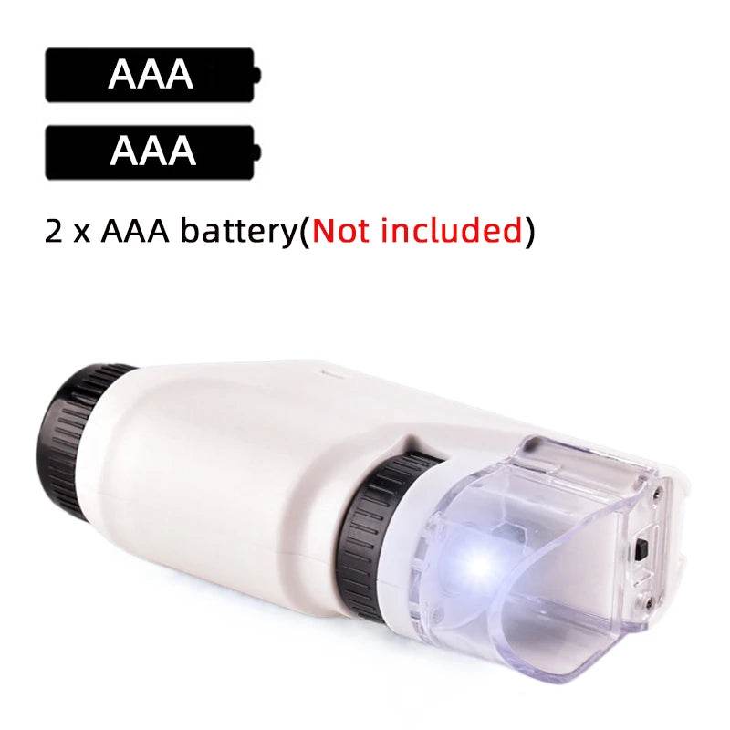 Kid Science Experiment Pocket Microscope Toy Kit 60-120x Educational Mini Handheld Microscope with Light Children STEM Toys Gift - ToylandEU