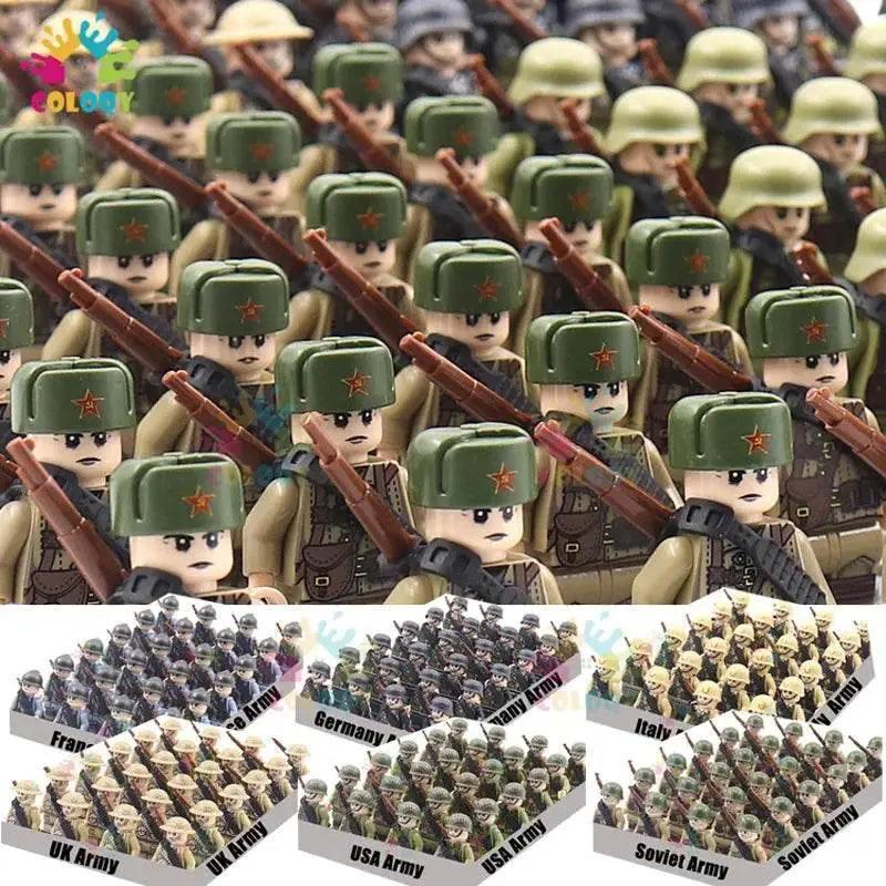  Kid's Building Block Toy New WW2 Military Soldier Mini Dolls -  ToylandEU™