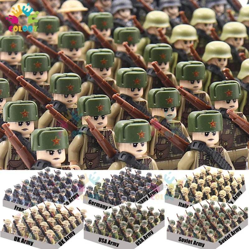 Kid's Building Block Toy New WW2 Military Soldier Mini Dolls - ToylandEU
