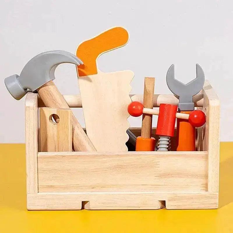  Kids' 16-Piece Wooden Tool Set Montessori Inspired Construction Play Set With Storage Box -  ToylandEU™