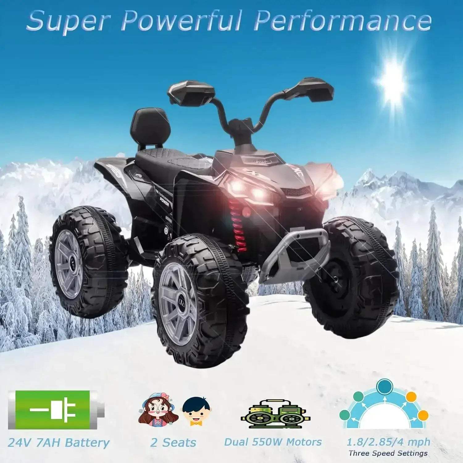 Kids 24V Electric ATV Off Road Ride On Dual Motors - ToylandEU