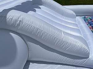 Kids 9x9x7ft Soft Play White Bounce House With Slide - ToylandEU