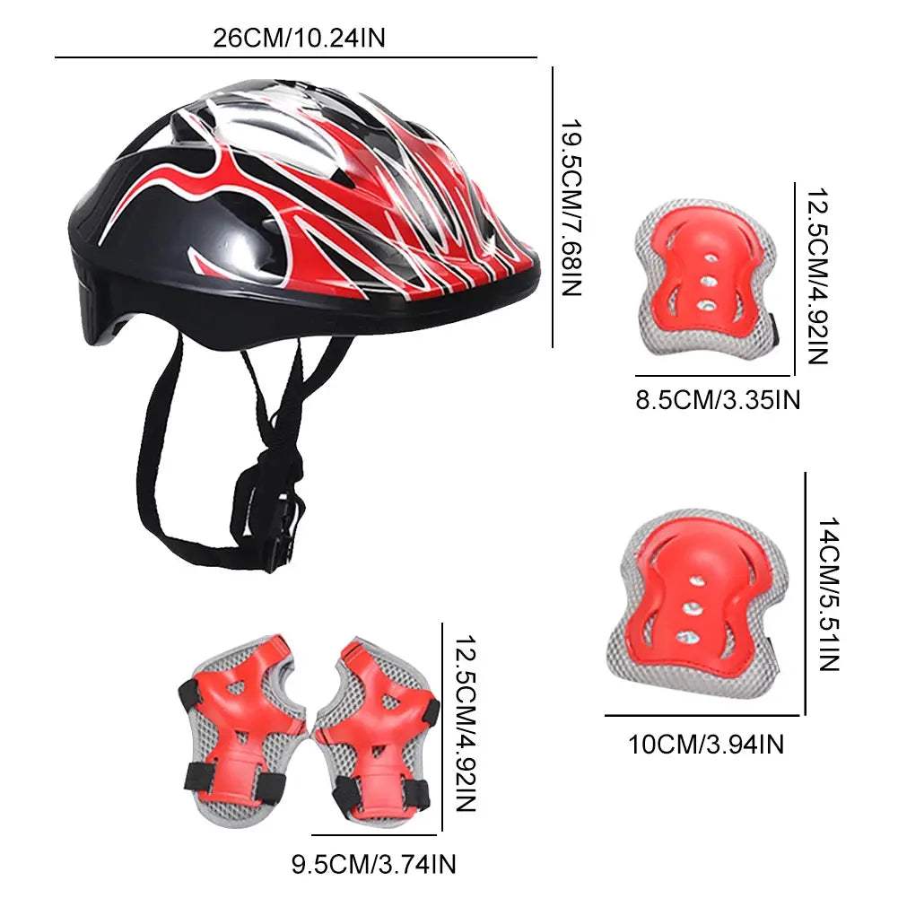 Kids Adjustable Protective Gear Set Helmet Pads For Skateboard - ToylandEU