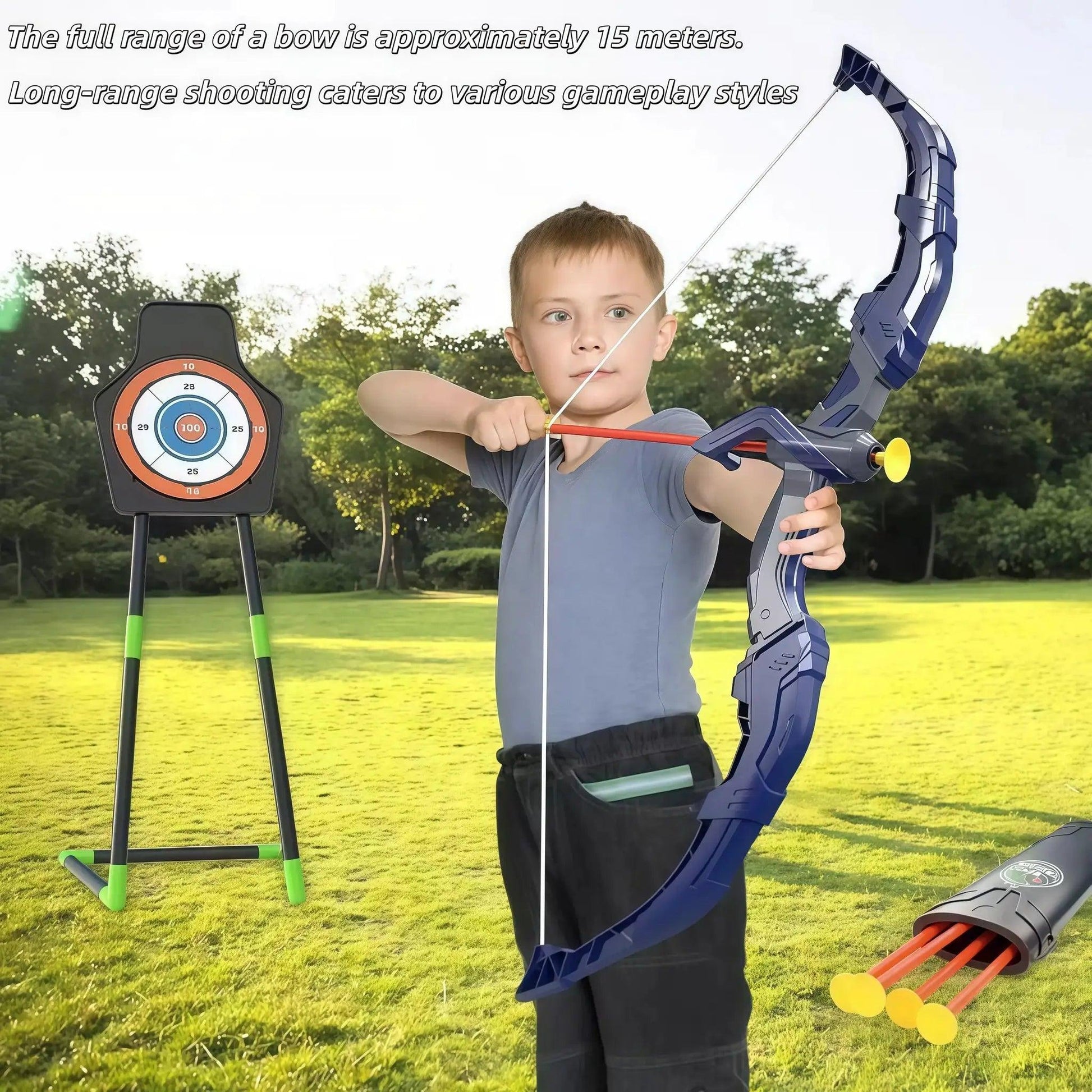  Kids Archery Set LED Light Suction Arrows Dartboard -  ToylandEU™
