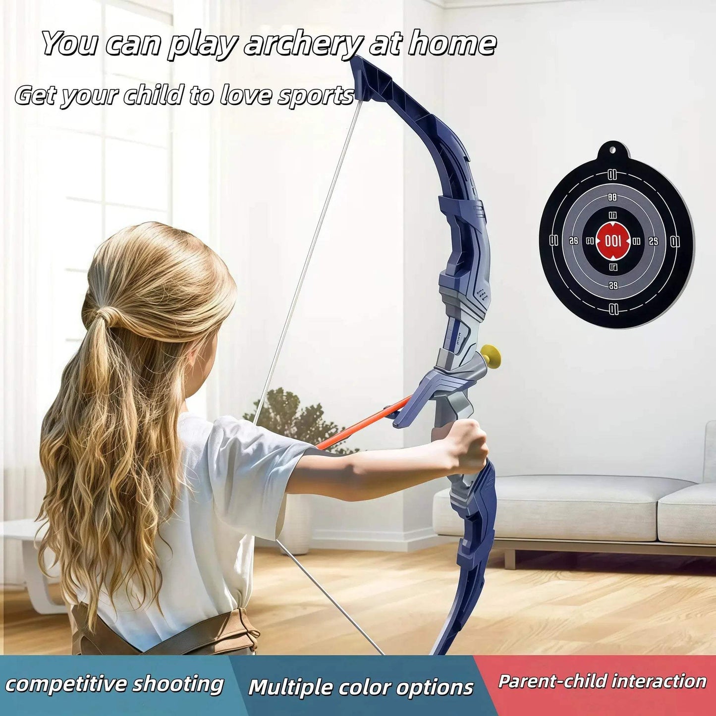  Kids Archery Set LED Light Suction Arrows Dartboard -  ToylandEU™