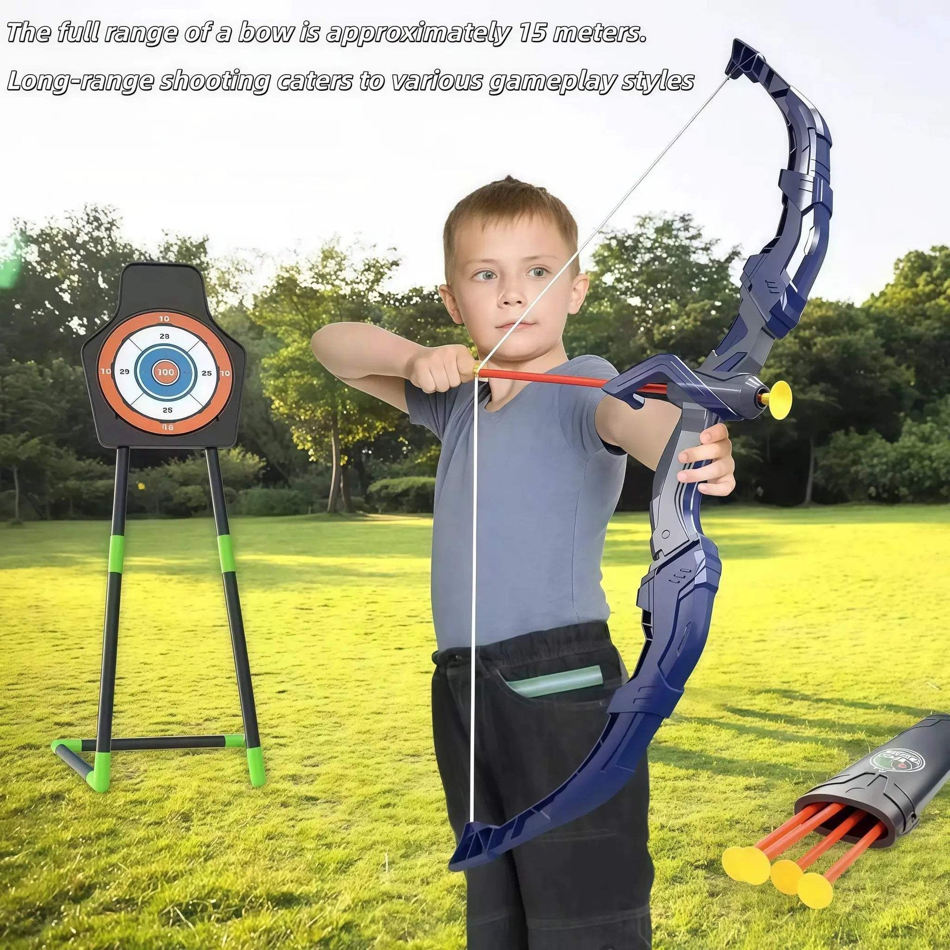  Kids Archery Set LED Light Suction Arrows Dartboard -  ToylandEU™