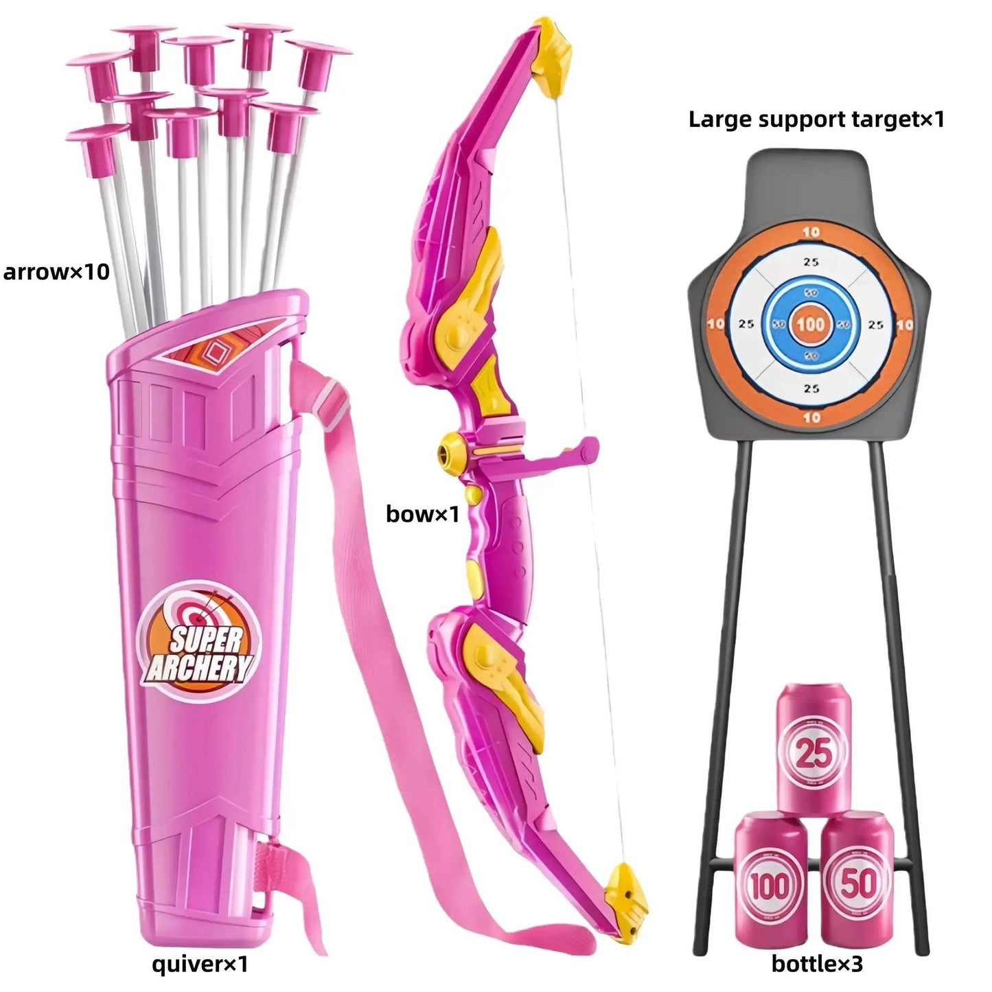  Kids Archery Set LED Light Suction Arrows Dartboard -  ToylandEU™