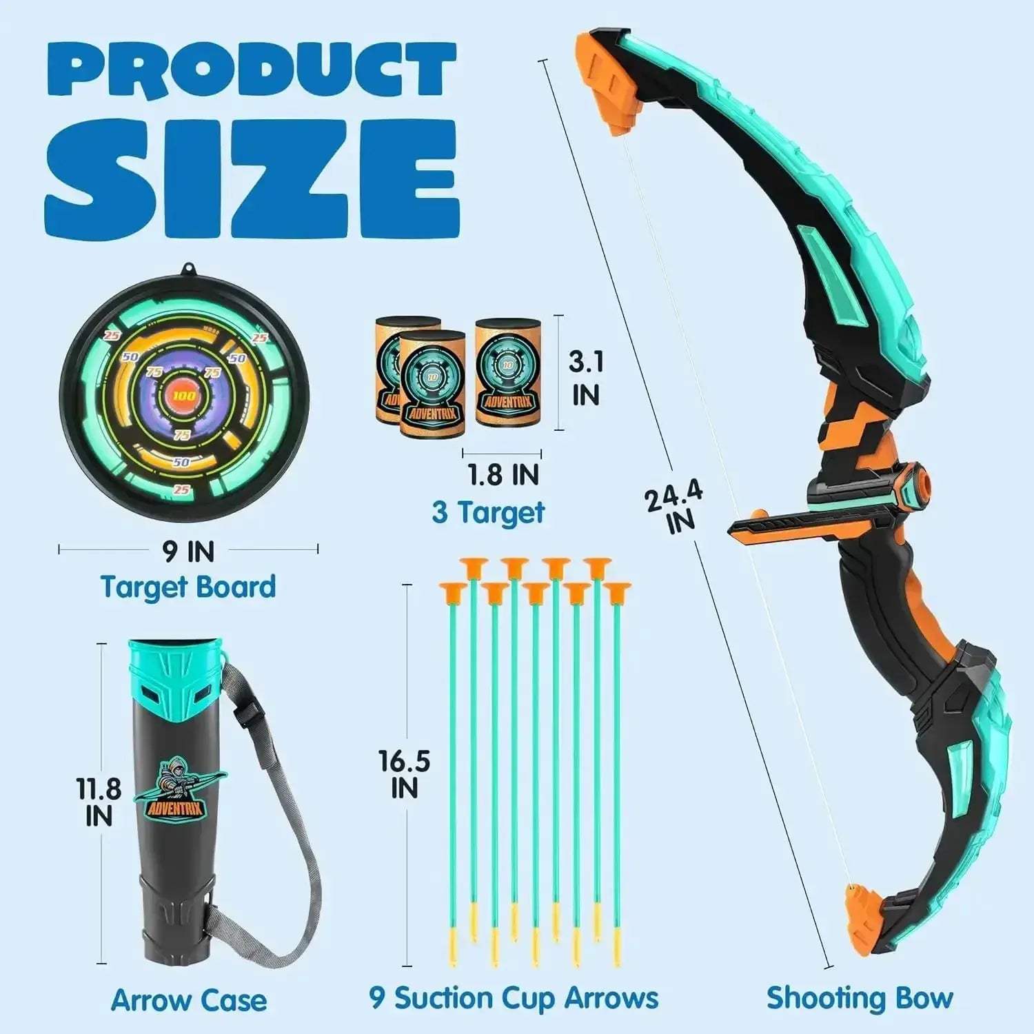 Kids Archery Set With LED Light Up Arrows Outdoors - ToylandEU