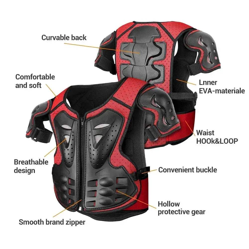 Kids Armor Vest With Back Protector For Cycling And Scooters - ToylandEU