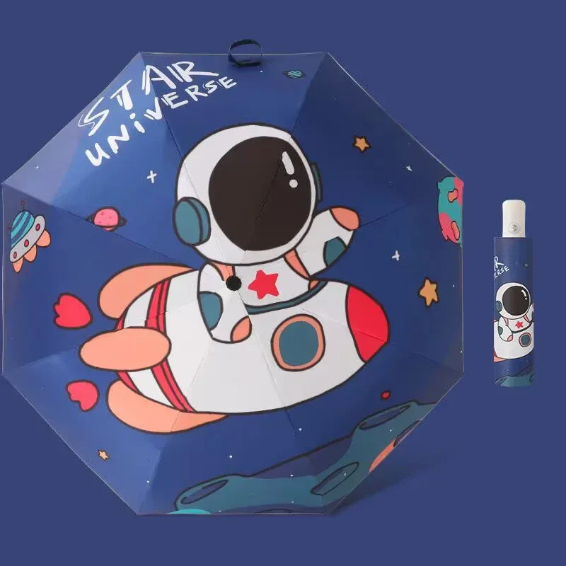 Kids Astronaut Automatic Umbrella With Reflective Night Strip - ToylandEU
