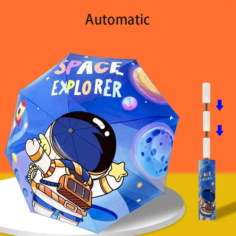 Kids Astronaut Automatic Umbrella With Reflective Night Strip - ToylandEU
