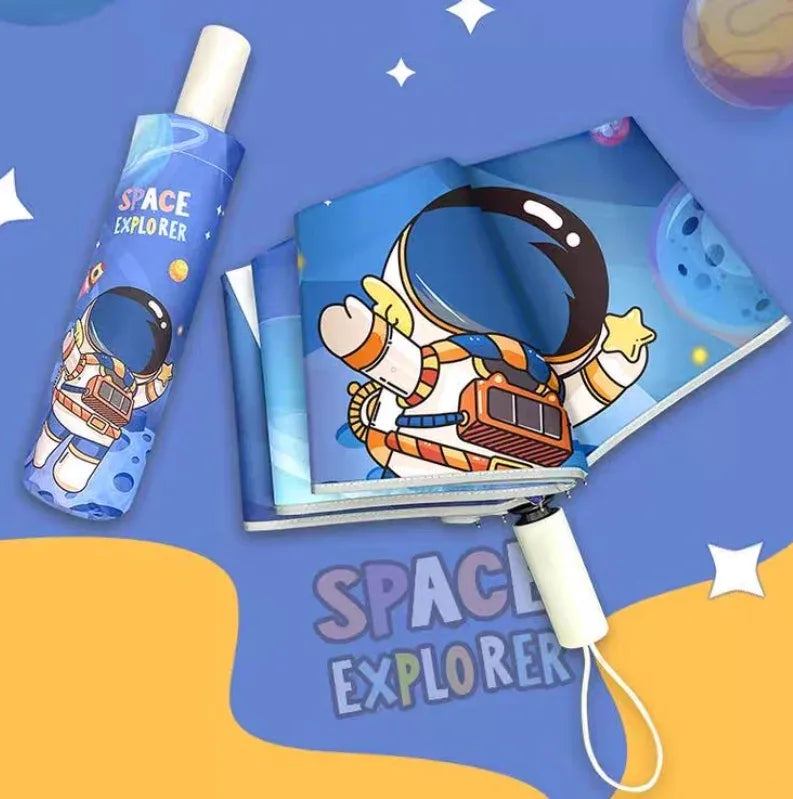 Kids Astronaut Automatic Umbrella With Reflective Night Strip - ToylandEU
