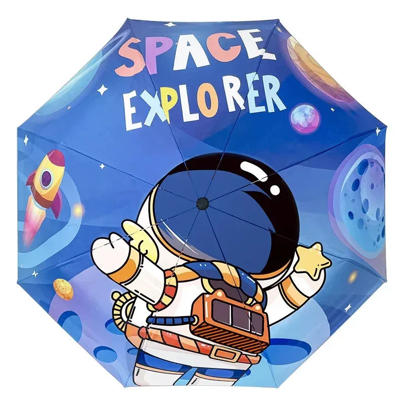 Kids Astronaut Automatic Umbrella With Reflective Night Strip - ToylandEU