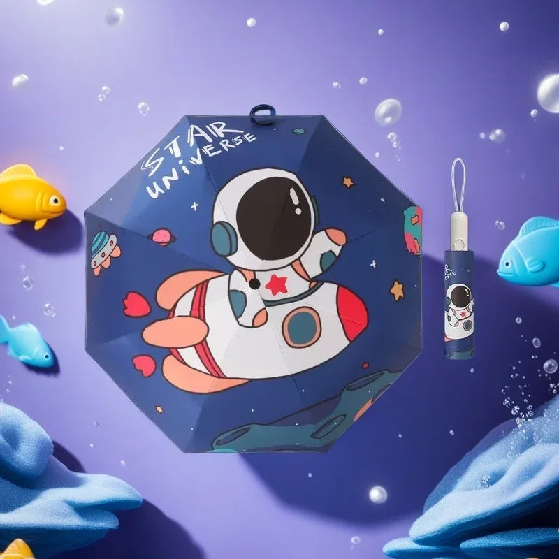 Kids Astronaut Automatic Umbrella With Reflective Night Strip - ToylandEU