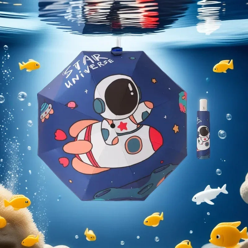 Kids Astronaut Automatic Umbrella With Reflective Night Strip - ToylandEU