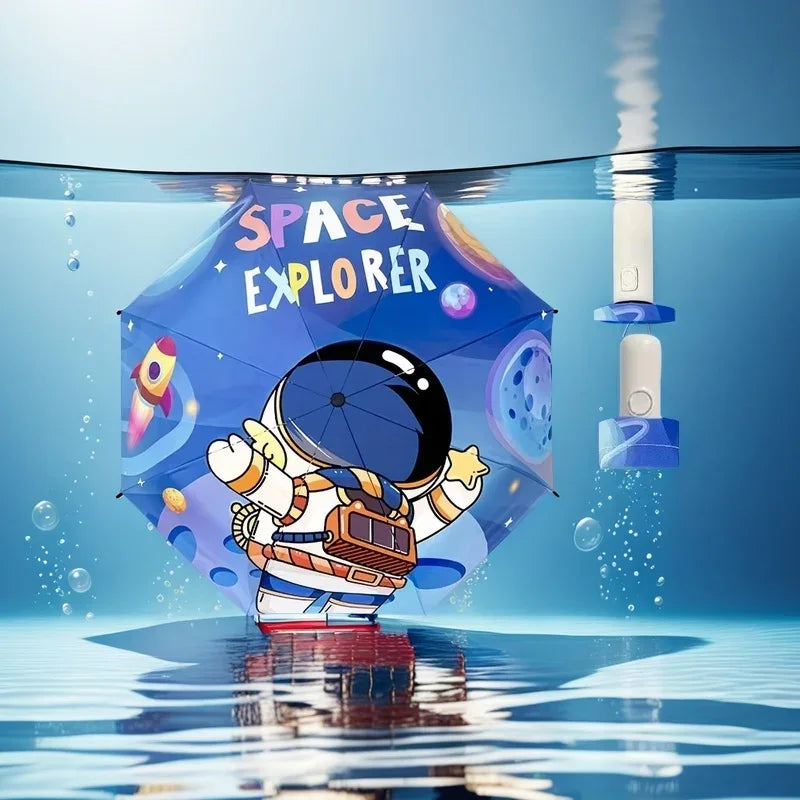 Kids Astronaut Automatic Umbrella With Reflective Night Strip - ToylandEU