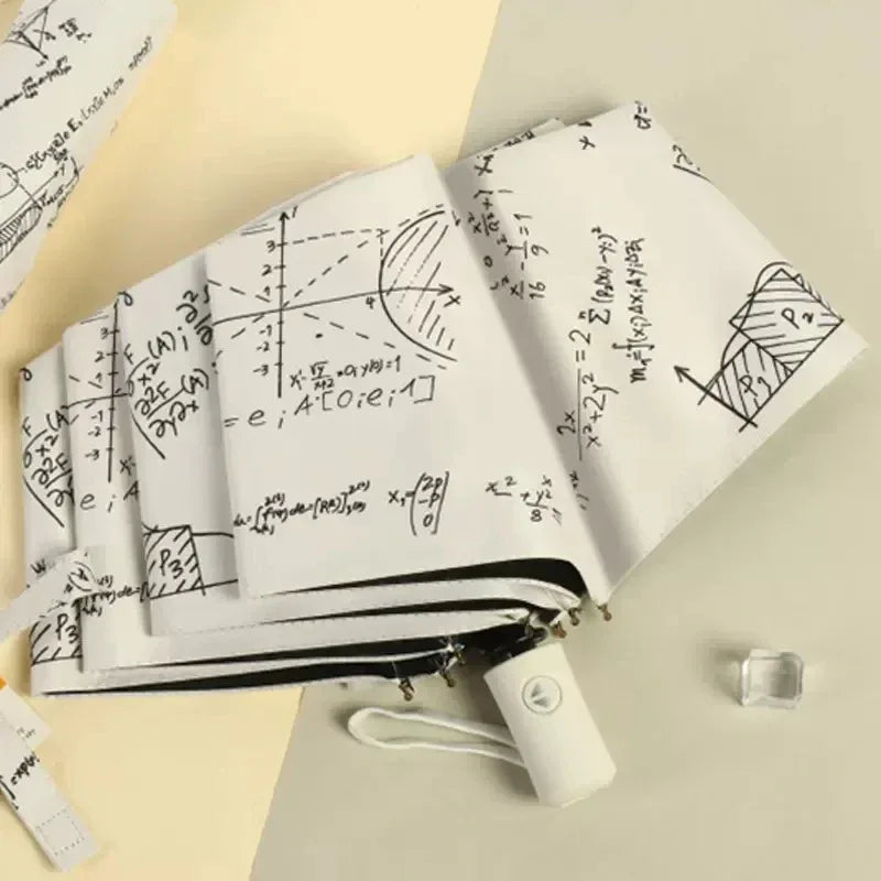 Kids Automatic Folding Umbrella UV Protection With Math Formula Pattern - ToylandEU