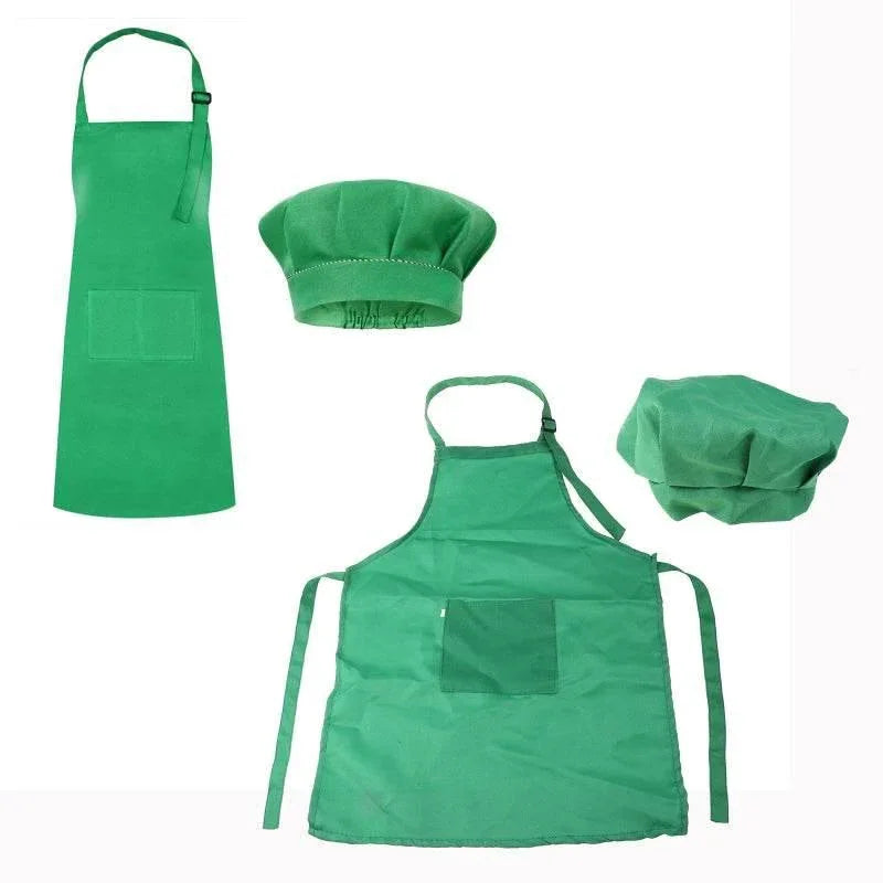 Kids Baker Uniform Costume Accessories Cooking Baking Painting Chef Hat Apron - ToylandEU