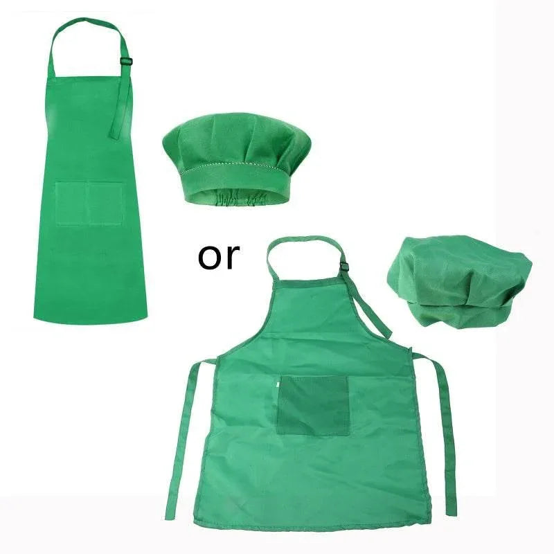 Kids Baker Uniform Costume Accessories Cooking Baking Painting Chef Hat Apron - ToylandEU