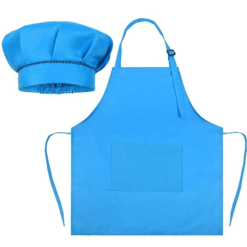Kids Baker Uniform Costume Accessories Cooking Baking Painting Chef Hat Apron - ToylandEU