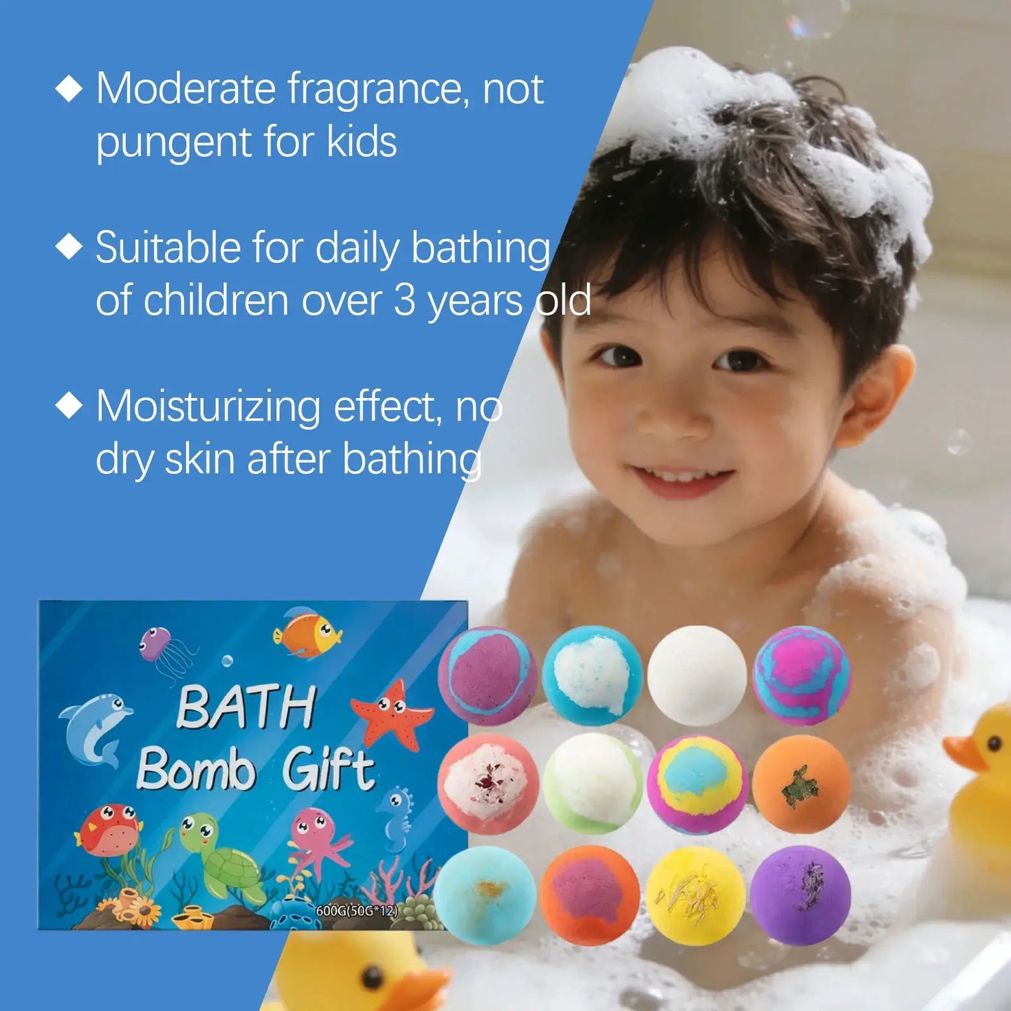  Kids Bath Bombs Gift Set Moisturizing Ocean Fragrance Safe -  ToylandEU™