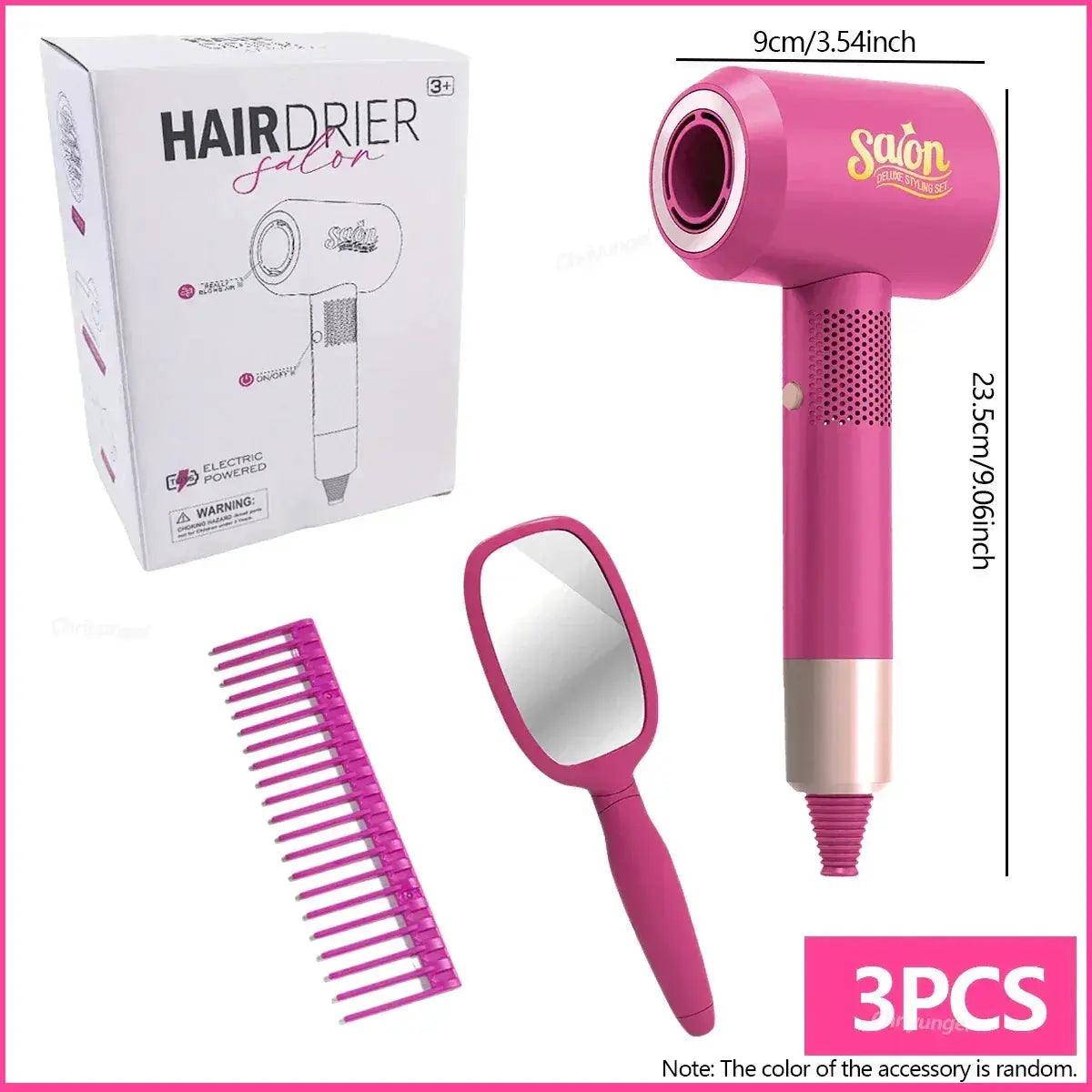  Kids Beauty Salon Set Realistic Hair Dryer Pretend Play -  ToylandEU™