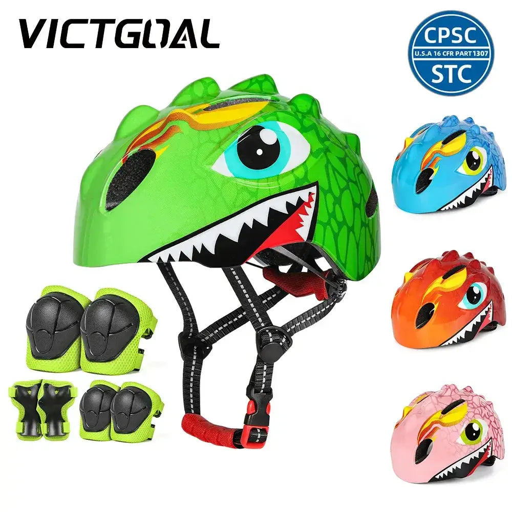 Kids Bicycle Helmet Safety Gear Set With Knee Elbow Pads - ToylandEU