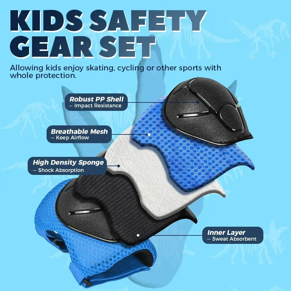 Kids Bicycle Helmet Safety Gear Set With Knee Elbow Pads - ToylandEU