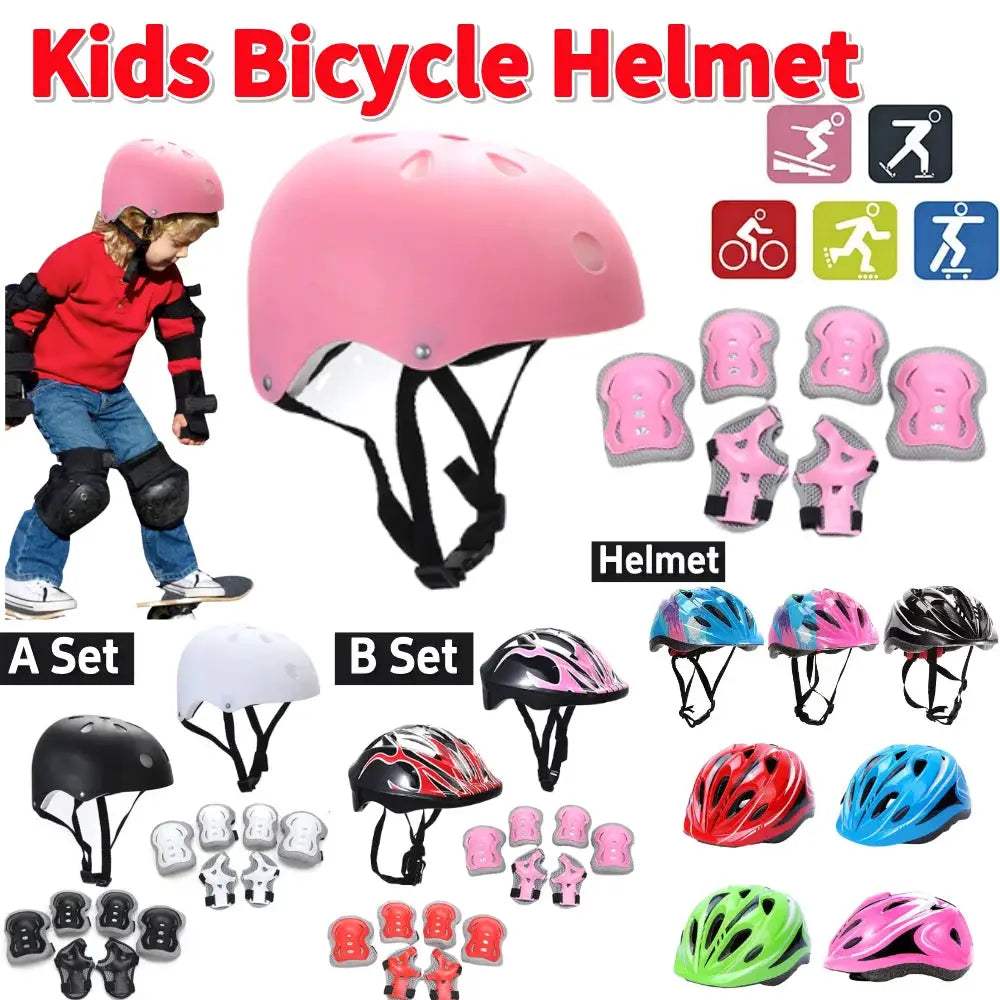 Kids Bike Helmet With Knee Elbow Wrist Guards For Safety - ToylandEU