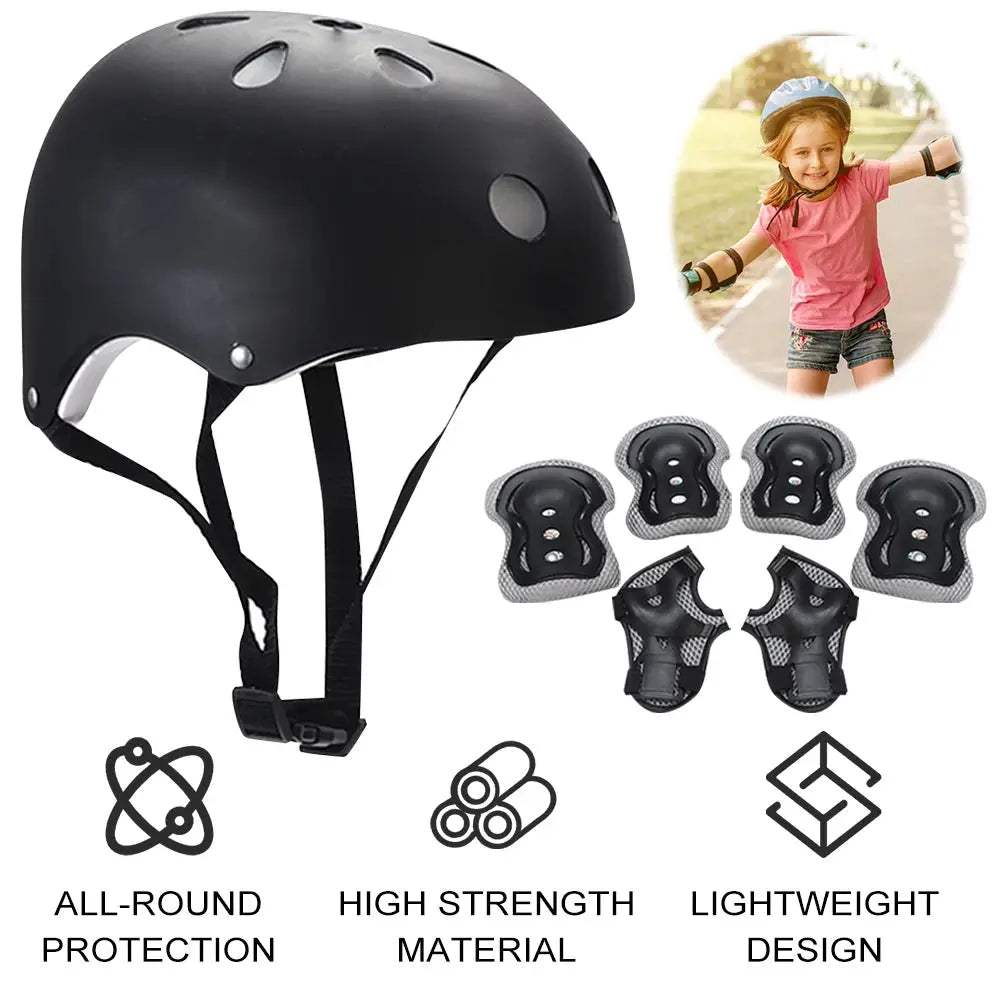 Kids Bike Helmet With Knee Elbow Wrist Guards For Safety - ToylandEU