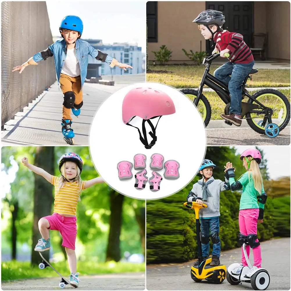 Kids Bike Helmet With Knee Elbow Wrist Guards For Safety - ToylandEU