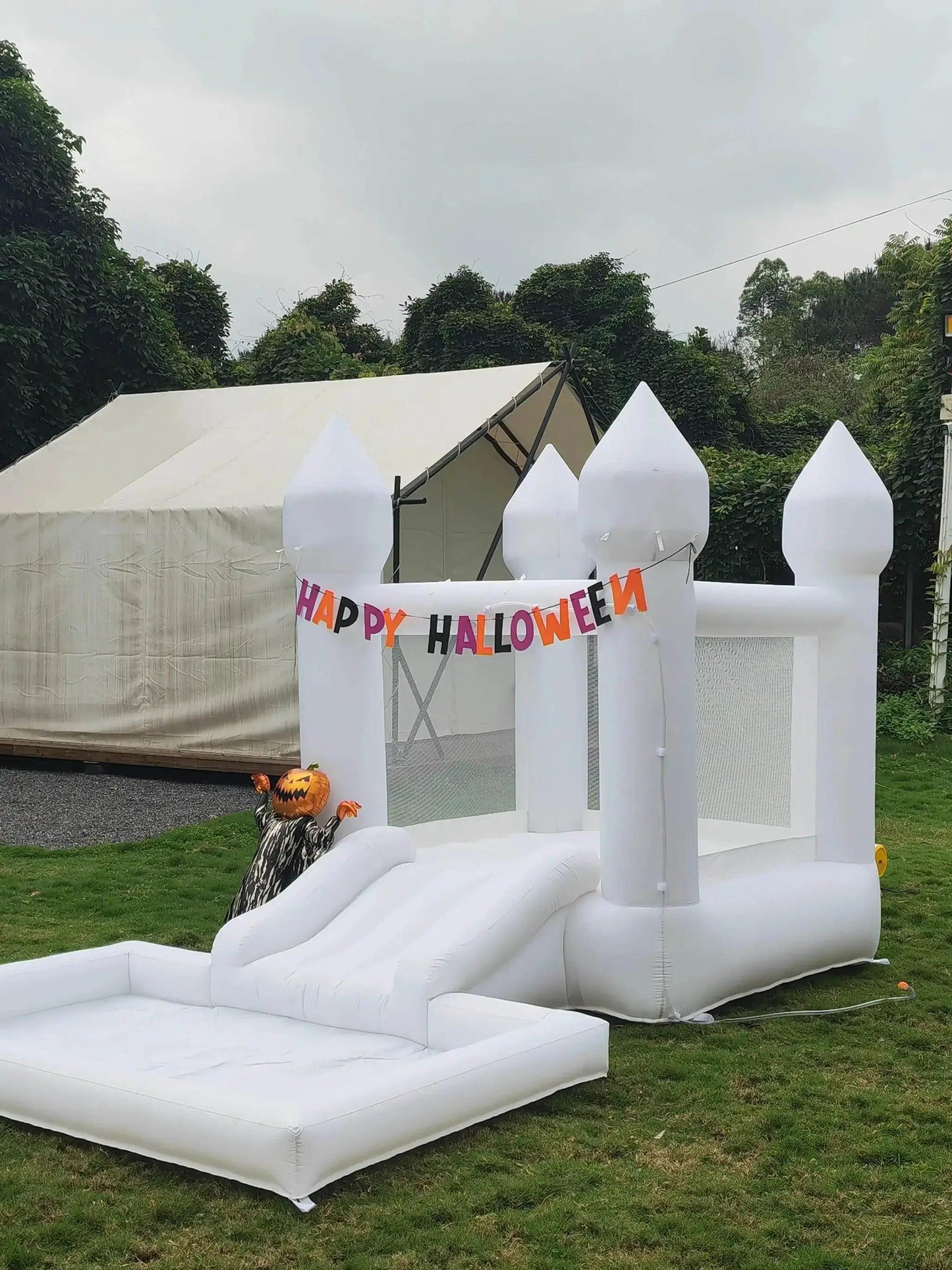  Kids Birthday Gift 9ft White Bounce House With Slide -  ToylandEU™