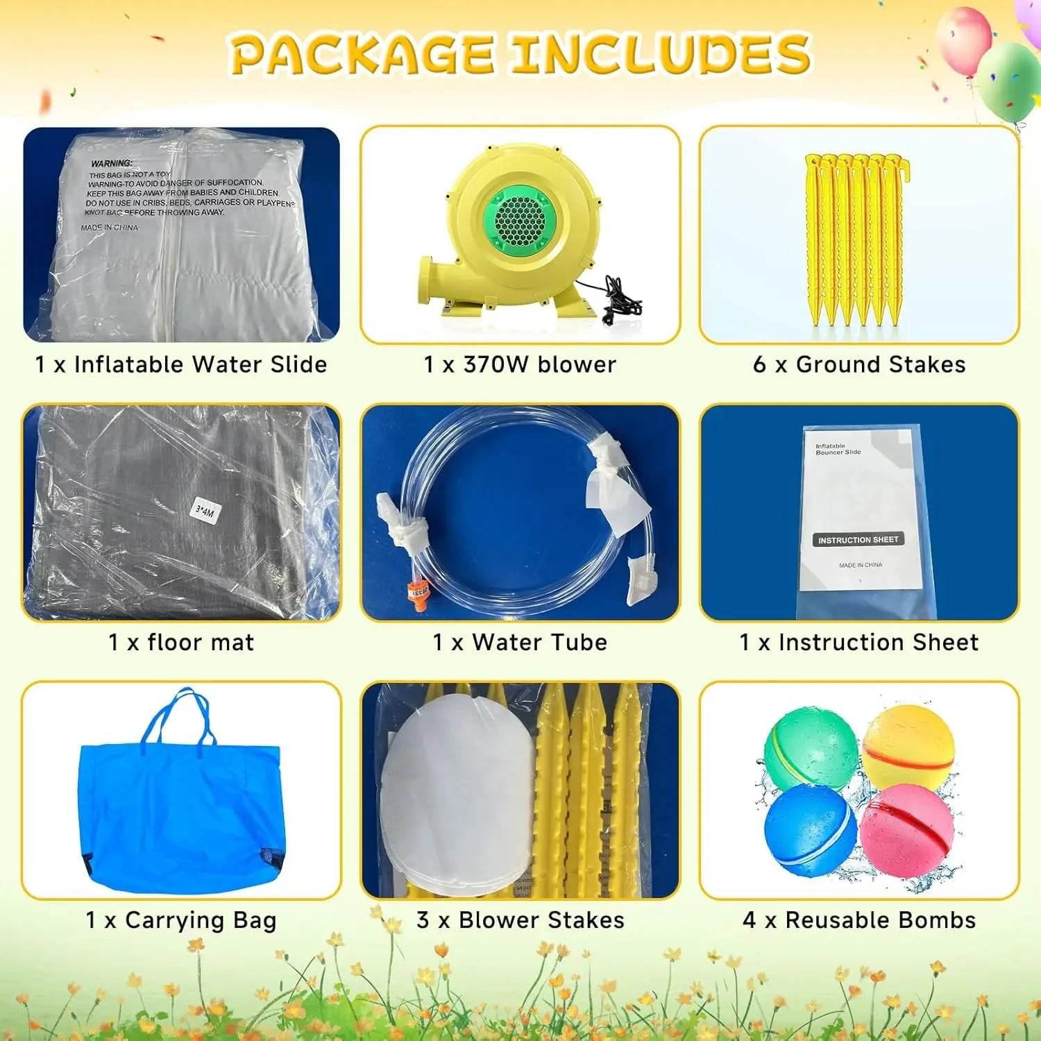 Kids Birthday Gift 9ft White Bounce House With Slide - ToylandEU