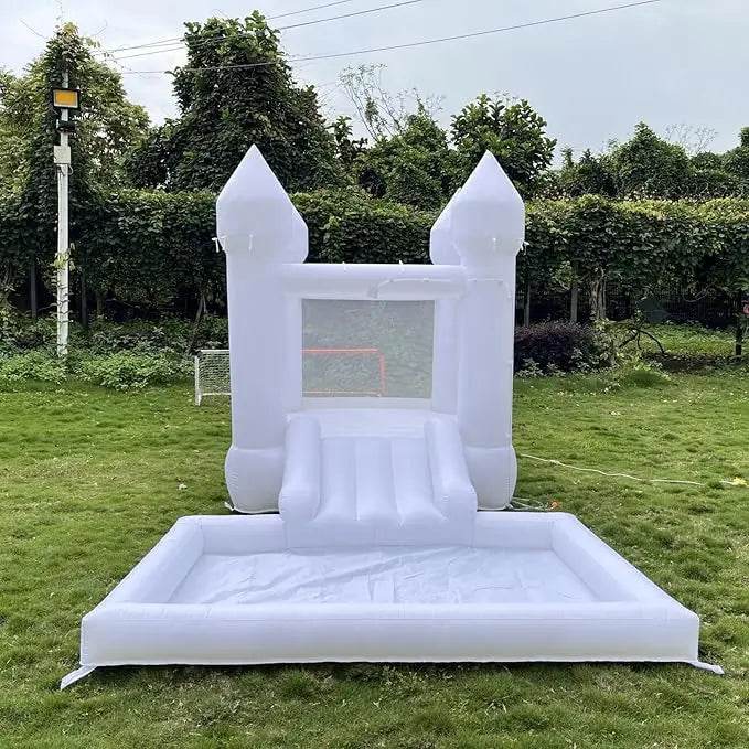 Kids Birthday Gift 9ft White Bounce House With Slide - ToylandEU