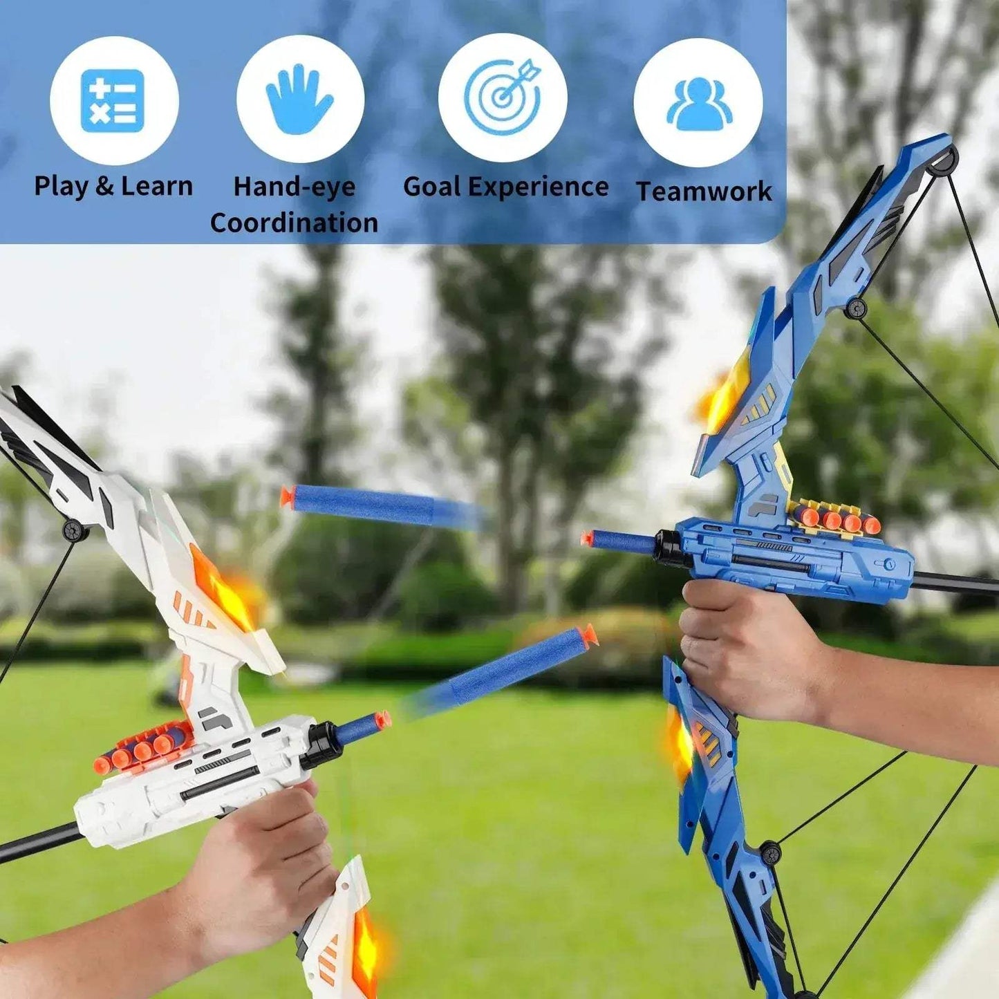 Kids Bow And Arrow Toy Safe Indoor Outdoor Play Gift - ToylandEU