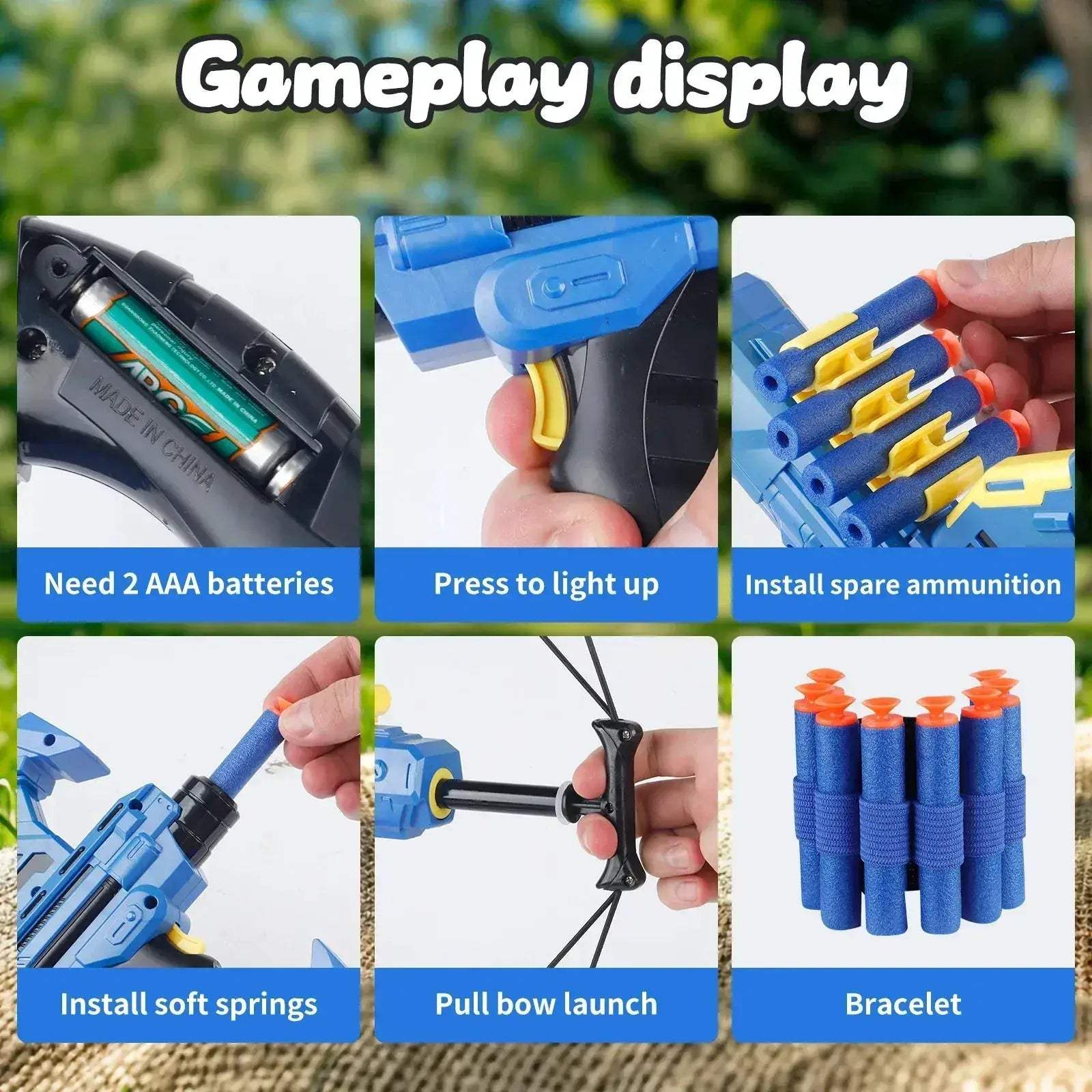 Kids Bow And Arrow Toy Safe Indoor Outdoor Play Gift - ToylandEU