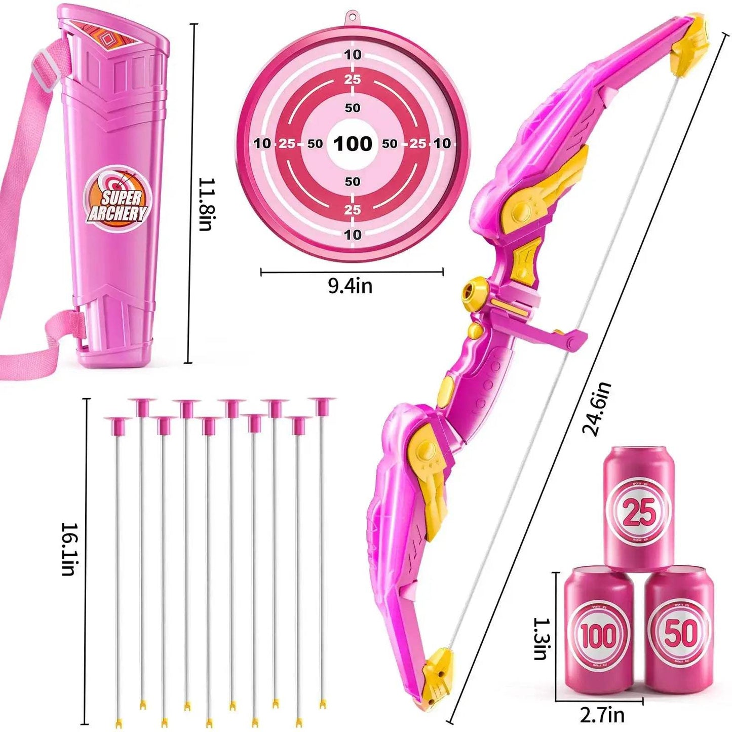 Kids Bow and Arrow Set Archery Toy Safe ABS Plastic - ToylandEU